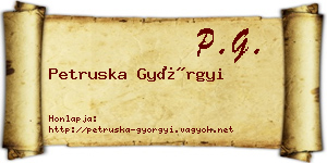 Petruska Györgyi névjegykártya
